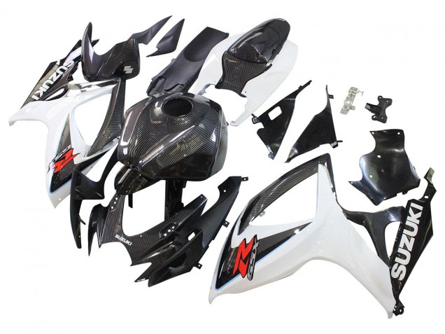 2006-2007 Suzuki GSXR 600/750 Motorcycle Fairings - Black White Carbon Fiber Style Canada