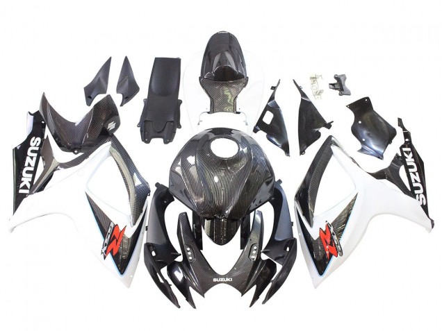 2006-2007 Suzuki GSXR 600/750 Motorcycle Fairings - Black White Carbon Fiber Style Canada