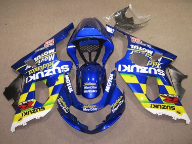 Online 2000-2002 Suzuki GSXR 1000 Motorcycle Fairings - Blue Yellow White Telefumica MoviStar Canada
