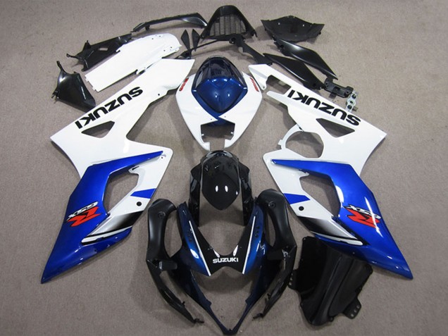 2005-2006 Suzuki GSXR 1000 Bike Fairings - White Blue Glossy Black Canada