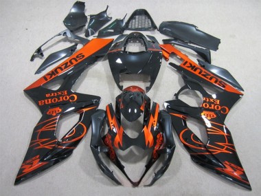 Online 2005-2006 Suzuki GSXR 1000 Motorcycle Fairings - Glossy Black Orange Corona Extra Canada