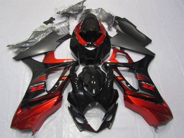 2007-2008 Suzuki GSXR 1000 Motorcycle Fairing Kits - Red Glossy Black Canada