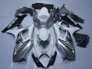 Online 2007-2008 Suzuki GSXR 1000 Motorcycle Fairing - White Silver Black Canada