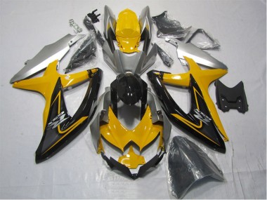 Online 2007-2008 Suzuki GSXR 1000 Motorcycle Fairing Kits - Yellow Silver Black Canada