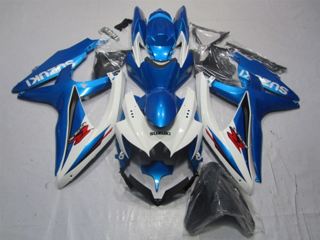 2007-2008 Suzuki GSXR 1000 Motorcycle Fairing - White Blue Red Canada