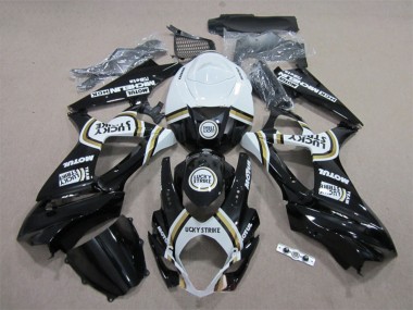 Online 2007-2008 Suzuki GSXR 1000 Motorcycle Fairings - White Black Lucky Strike Motul Canada