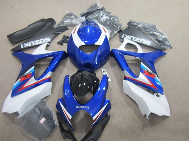 2007-2008 Suzuki GSXR 1000 Motorcycle Fairings - White Blue Red Canada