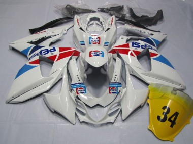 Online 2009-2016 Suzuki GSXR 1000 Motorcycle Fairings - White Blue Red Pepsi 34 Canada
