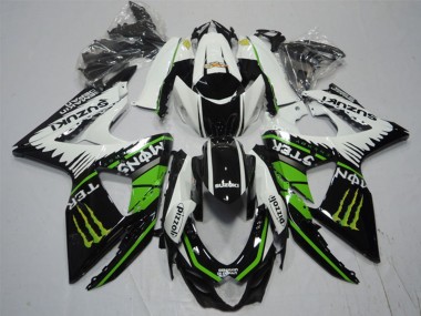Online 2009-2016 Suzuki GSXR 1000 Motorcycle Fairings - White Green Monster Black Pizzoli Canada