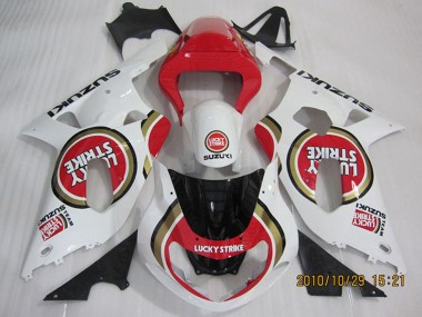 Online 2001-2003 Suzuki GSXR 600 Motorcycle Fairings - White Red Lucky Strike Canada
