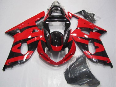 Online 2001-2003 Suzuki GSXR 600 Motorcycle Fairings - Red Glossy Black Canada