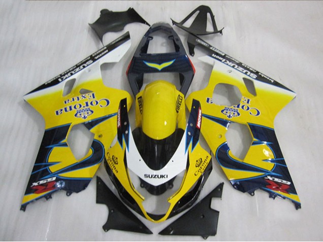 2004-2005 Suzuki GSXR 600 Motorcycle Fairings - Yellow White Blue Corona Extra Canada