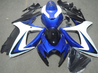Online 2006-2007 Suzuki GSXR 600 Motorcycle Fairings - White Blue Glossy Black Canada