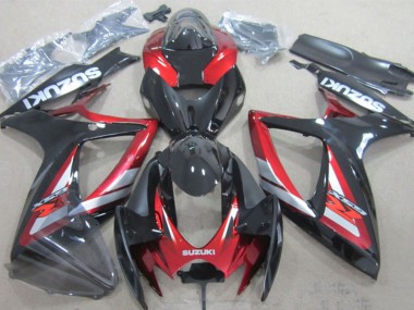 Online 2006-2007 Suzuki GSXR 600 Motorcycle Fairings - Glossy Black Red Silver Canada