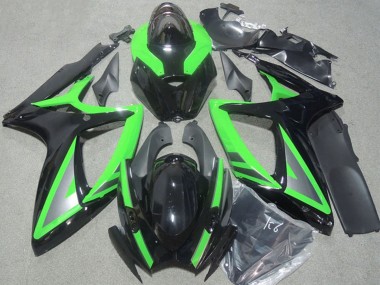 Online 2006-2007 Suzuki GSXR 600 Motorcycle Fairings - Green Glossy Black Silver Canada