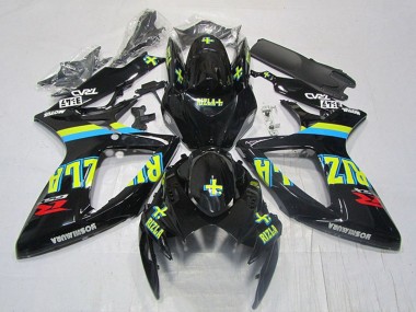 Online 2006-2007 Suzuki GSXR 600 Motorcycle Fairings - Glossy Black Yellow Rizla Red Canada
