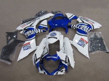 Online 2011-2024 Suzuki GSXR 600 Motorcycle Fairings - Blue White Lucky Strike Motul Canada