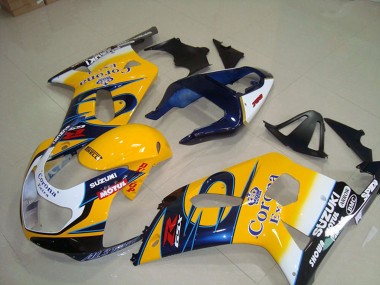 Online 2001-2003 Suzuki GSXR 750 Motorcycle Fairings - Yellow White Blue Alstare Corona Extra Motul Canada
