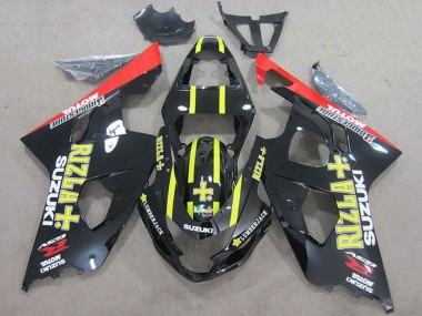 Online 2004-2005 Suzuki GSXR 750 Motorcycle Fairings - Black Red Yellow Rizla Canada
