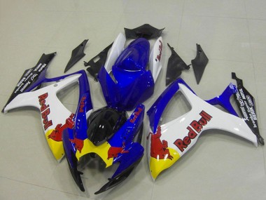 Online 2006-2007 Suzuki GSXR 750 Motorcycle Fairings - Blue White Yellow Red Bull Canada