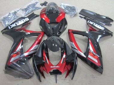 Online 2006-2007 Suzuki GSXR 750 Motorcycle Fairings - Red Glossy Black Canada