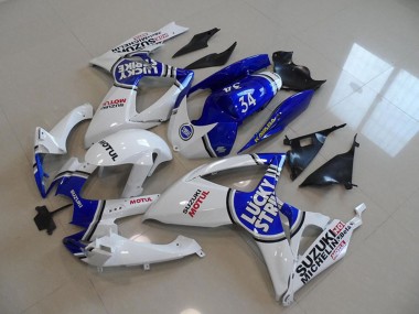 Online 2006-2007 Suzuki GSXR 750 Motorcycle Fairings - White Blue Lucky Strike Motul 34 Canada