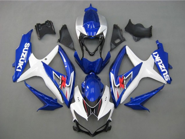 2008-2010 Suzuki GSXR 750 Motorcycle Fairing - White Silver Blue Black Canada