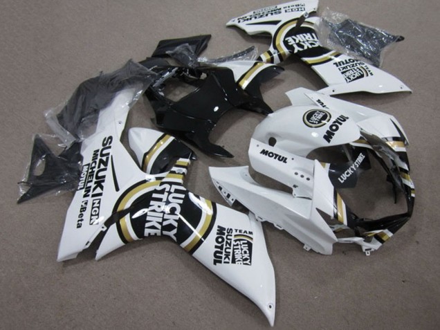 2011-2024 Suzuki GSXR 750 Motorcycle Fairings - White Lucky Strike Black Motul Canada