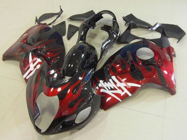 Online 1996-2007 Suzuki GSXR 1300 Hayabusa Motorcycle Fairings - Glossy Black Red Flame Canada