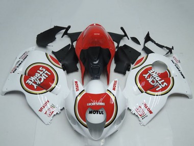 Online 1996-2007 Suzuki GSXR 1300 Hayabusa Motorcycle Fairings - White Red Lucky Strike Motul Canada