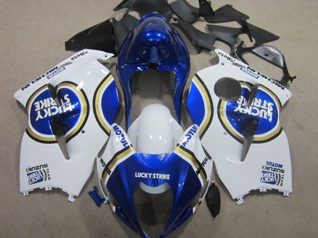 1996-2007 Suzuki GSXR 1300 Hayabusa Motorcycle Fairings - White Blue Motul Lucky Strike Canada