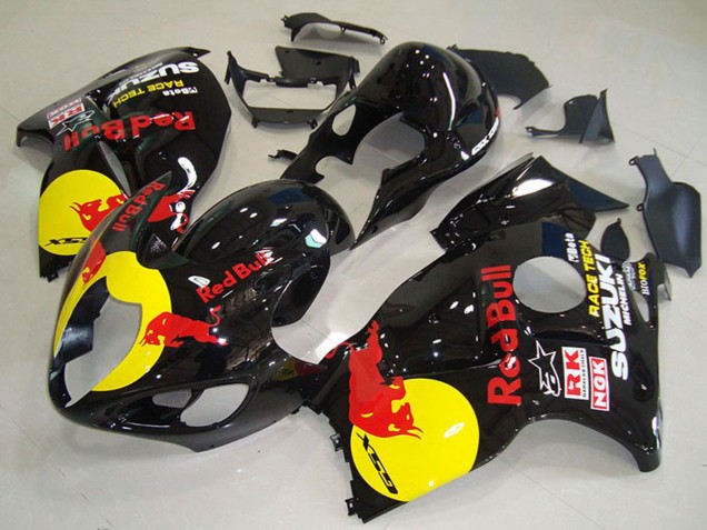 1996-2007 Suzuki GSXR 1300 Hayabusa Motorcycle Fairings - Glossy Black Yellow Red Bull Canada