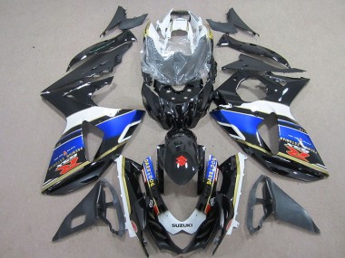 Online 2009-2016 Suzuki GSXR 1000 Motorcycle Fairings - White Blue Black Dark Dog Canada