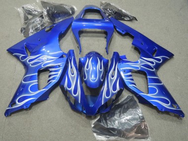 Online 2000-2001 Yamaha YZF R1 Motorcycle Fairings - Blue White Flame Canada