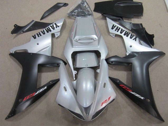 2002-2003 Yamaha YZF R1 Motorcycle Fairing - Silver Matte Black Canada