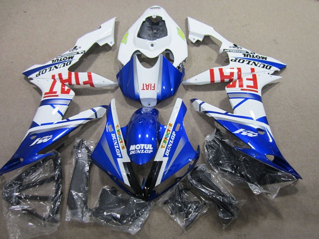 2004-2006 Yamaha YZF R1 Motorcycle Fairings - White Blue Motul Fiat Canada