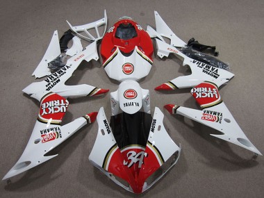 Online 2004-2006 Yamaha YZF R1 Motorcycle Fairings - White Red Lucky Strike Canada