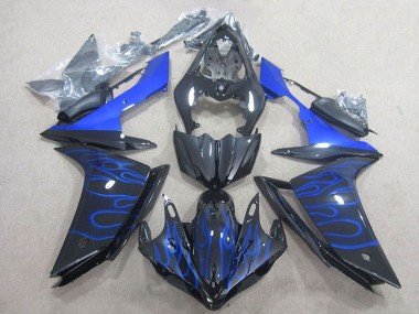 Online 2007-2008 Yamaha YZF R1 Motorcycle Fairing - Glossy Black Blue Flame Canada