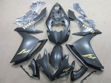 Online 2007-2008 Yamaha YZF R1 Motorcycle Fairings - Matte Black Gold Decal Canada