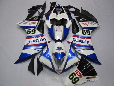 Online 2009-2011 Yamaha YZF R1 Motorcycle Fairings - White Blue Black Sterilgarda SCALZ 69 Canada