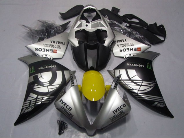 2012-2014 Yamaha YZF R1 Motorcycle Fairings - Silver Black IVECO Yamalube ENEOS Monster Canada