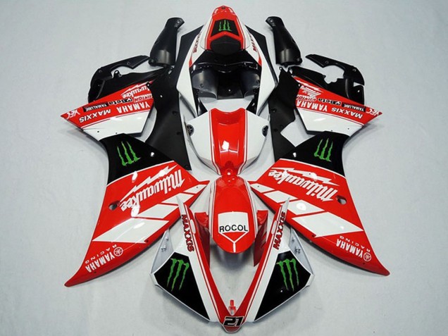 2012-2014 Yamaha YZF R1 Motorcycle Fairings - White Grey Glossy Black Green Monster Milwaukee Maxxis Rocol Canada