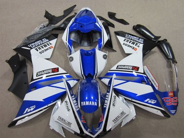 Online 2012-2014 Yamaha YZF R1 Motorcycle Fairings - White Blue Black Pizzoli ENEOS Yamalube Semakin Didepan Canada