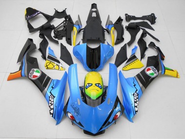 Online 2015-2019 Yamaha YZF R1 Motorcycle Fairing Kits - Blue Yellow Shark Canada