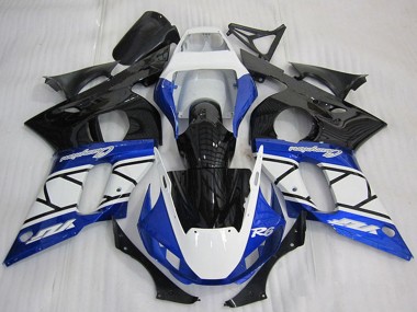 Online 1998-2002 Yamaha YZF R6 Motorcycle Fairing - White Blue Glossy Black Champions Canada