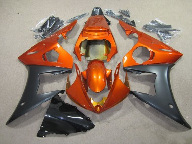 Online 2003-2004 Yamaha YZF R6 Motorcycle Fairing - Orange Matte Black Canada