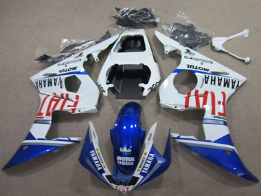 Online 2003-2004 Yamaha YZF R6 Motorcycle Fairings - White Blue Red Fiat Motul Canada
