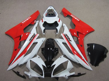 Online 2006-2007 Yamaha YZF R6 Motorcycle Fairing - White Red Glossy Black Canada