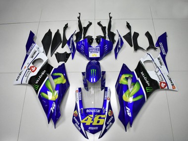 Online 2017-2023 Yamaha YZF R6 Motorcycle Fairings - White Blue Black Green Monster MoviStar 46 Canada