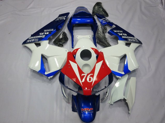 76 White and Red 2003-2004 Honda CBR600RR Motorcycle Fairing 76 White and Red 2003-2004 Honda CBR600RR Motorcycle Fairing